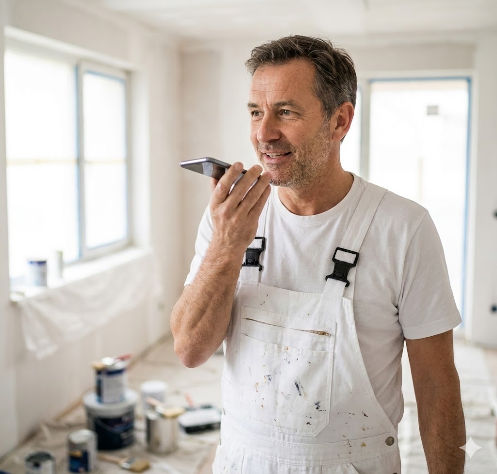 Handwerker nutzt AngebotFIX App